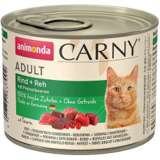 Корм Animonda Carny Adult 200 г для котів з яловичиною олениною і брусницею - 4017721837002