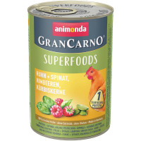 Корм Animonda GranCarno Superfoods 400 г для собак з куркою шпинатом малиною і гарбузовим насінням - 4017721824354