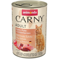 Корм Animonda Carny Adult 400 г для котів з куркою індичкою і качиними серцями - 4017721837415