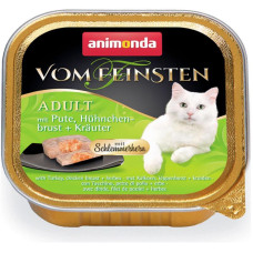 Корм Animonda Vom Feinsten Adult 100 г для котів фарширована індичка з курячою грудкою і зеленню - 4017721832656