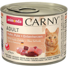 Корм Animonda Carny Adult 200 г для котів з куркою індичкою і качиними серцями - 4017721837385