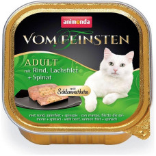 Корм Animonda Vom Feinsten Adult 100 г для котів фарширована яловичина з філе лосося і шпинатом - 4017721832601