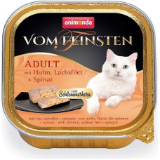 Корм Animonda Vom Feinsten Adult 100 г для котів фарширована курка з філе лосося і шпинатом - 4017721832618